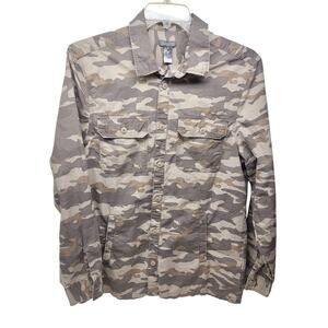 H&M Divided Camo Overshirt Men's Large Neutral Gorpcore Utility Shirt